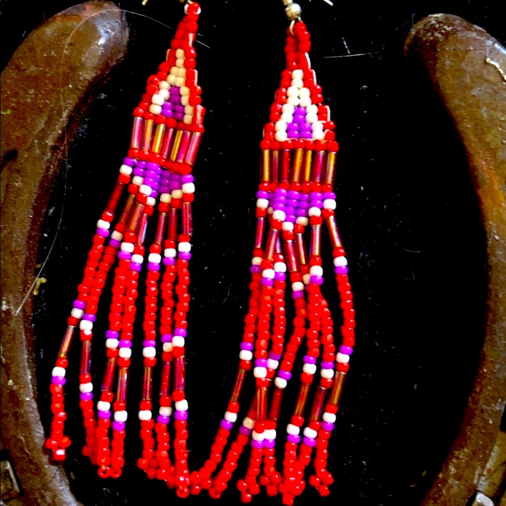 Native American Hand beaded Earrings